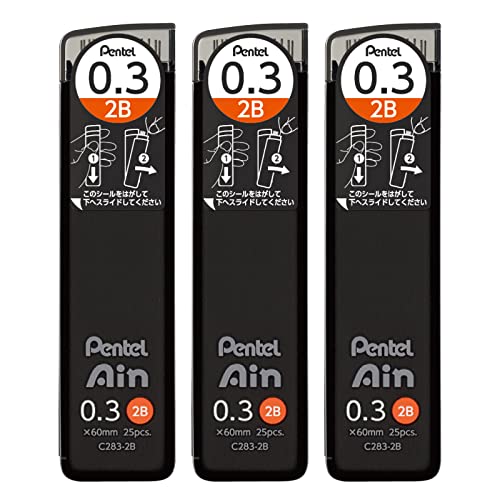 Pentel Ain AMZ-XC2832B3P mines de rechange 0,3 mm 2B pour papeterie de bureau