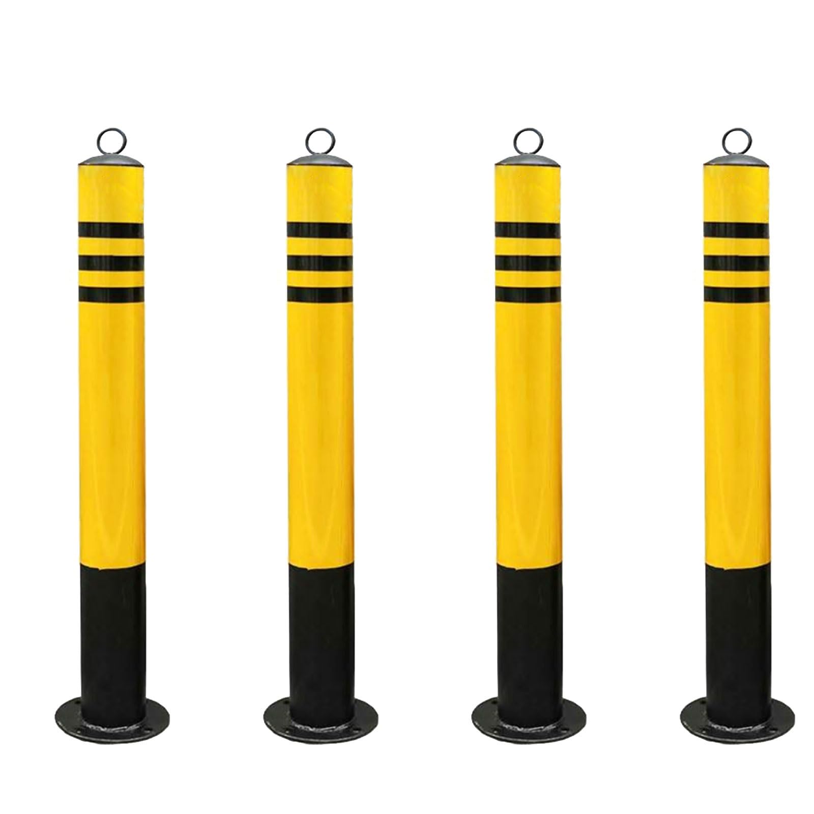 HCZKIUJY Parking Bollard Post - 4-Pack Safety Barrier for Parking Lots, Storefronts, Entrances, Sidewalks, Traffic Areas