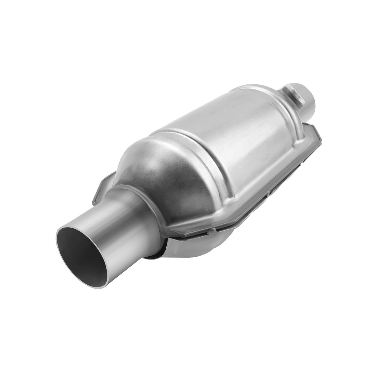 Catalizadores para tubos escape Convertidor catalítico universal de entrada/salida, con puerto de O2 y protector térmico, 53004, acero inoxidable para coche.