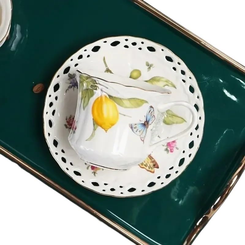 Juego de platillo taza café y té cerámica con plato postre(1 Set-200ml)