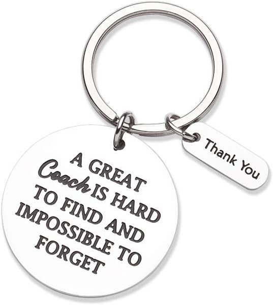 EunigemPersonalizedย Coach Keychain Christmas Gifts for Coach Aย Greatย Coachย isย Hardย toย Findย Thank You Appreciation Key Ring Charm Tag Pendant Gift for Great Coach Retirement