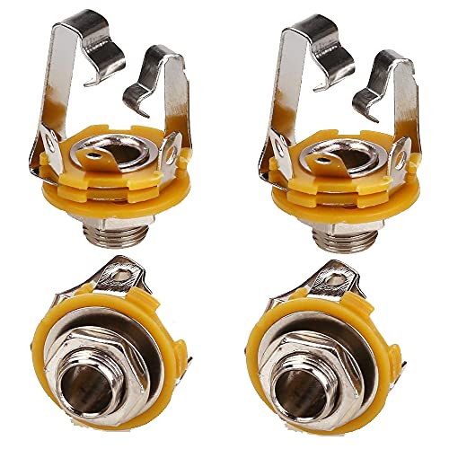 Trs Socket,Stereo 3-Conductor Input Jack, 1/4", Trs Panel Mount Socket With Washer And Nut Solder Type For Guitar Pedals Bass Fender Footswitch And Any Other Applications With 6.35Mm(4Pack) Huasen #TOP5