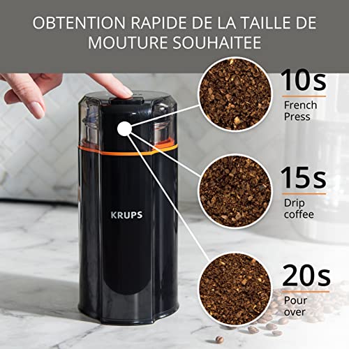 Moulin à café électrique Krups Silent Vortex avec lame en acier