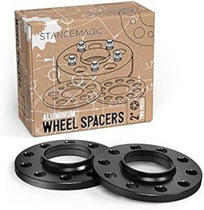StanceMagic - 12mm (1/2 inch) 5x114.3 Hubcentric Wheel Spacers (60.1mm Bore) Compatible with Toyota Avalon Camry Supra Scion Tc Lexus ES300 ES330 ES350 IS250 IS300 IS350 GS300 GS350 (Black, Pack of 2)