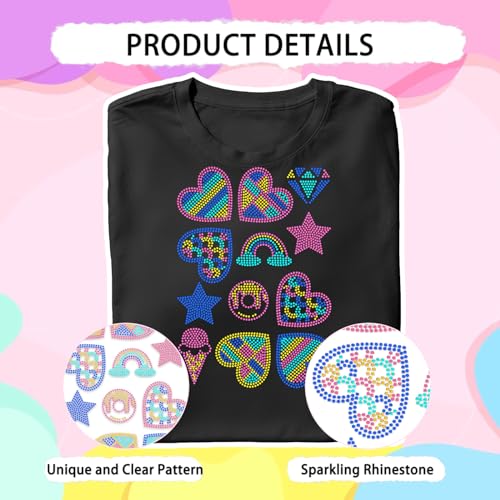 Corazones de diamantes termoadhesivos para customizar chaquetas vaqueras 4