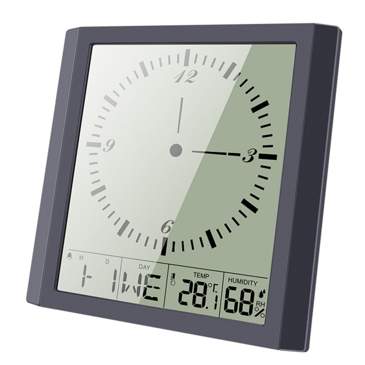 UPKOCH Digitale Wanduhr Große Anzeige mit Elektronischem Kalender Schwarz