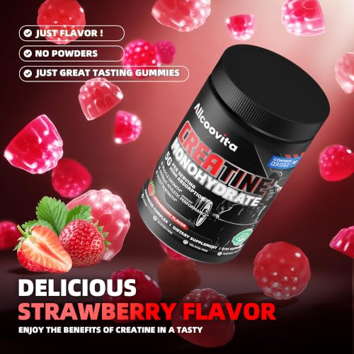 Image of NSF Certified Creatine Monohydrate Gummies for Men &Women.Strawberry 135 ct
