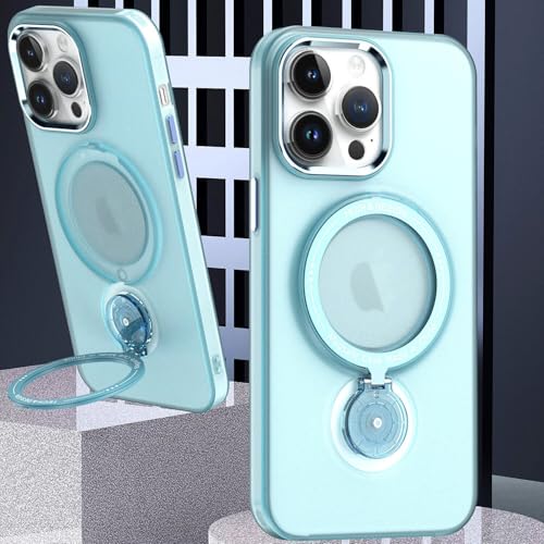 Coque iPhone 17 Pro bleu silicone rigide et support magnétique