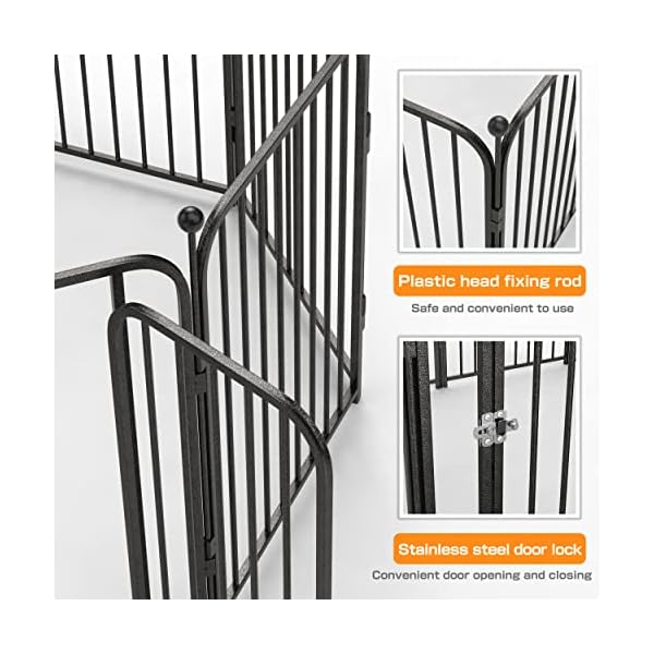 Dog-Playpen-8-Panels-Dog-Pen-Indoor-Outdoor-32-Inch-Height-Puppy-Playpen-Pet-Fence-Gate-with-Doors-for-LargeMediumSmall-Dogs-Exercise-Pen-for-Yard-Camping 32-Inch Height Puppy Playpen