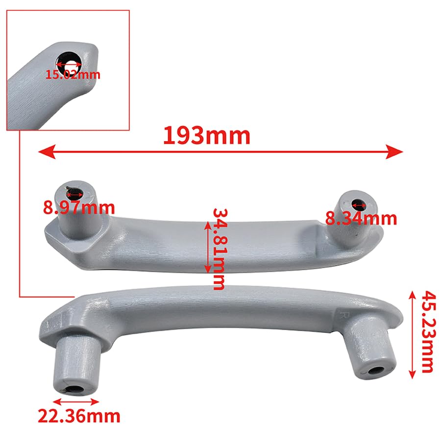 2x Maniglia porta interna sinistra destra Maniglie su sedile compatibile con VW Lupo Seat Arosa 6X0867180B 6X0867179B (Grigio)