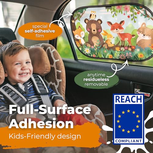 Image of CARAMAZ Car Window Shade for Baby with Certified UV-Protection 2 Pack - 20 inchx12 inch