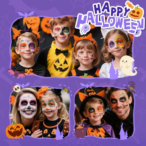 Face Painting Kit for Kids, 12 Colors Oil-Based Face Paint with 2 Brushes, Non-Toxic Halloween Makeup Kit, Professional Face Body Paint for Halloween, Parties, Carnival, School Events - image 6