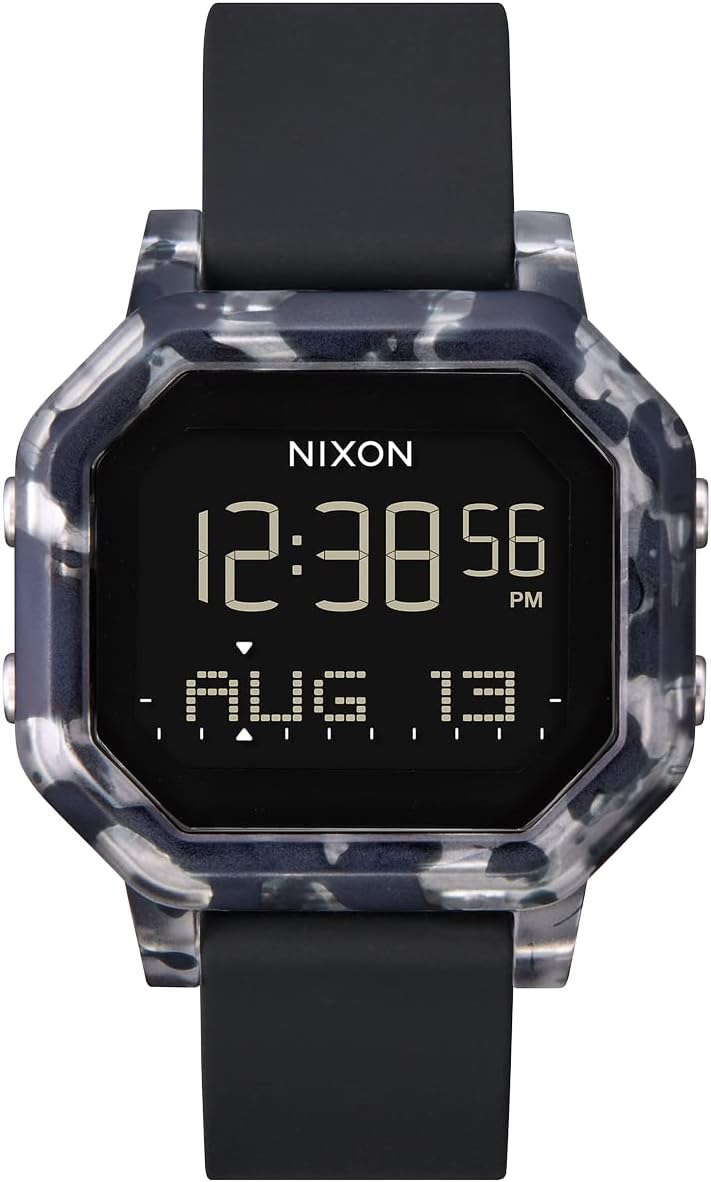 Siren A1210-100m Water Resistant Women's Digital Sport Watch (38mm Watch Face, 18mm-16mm Pu/Rubber/Silicone Band)