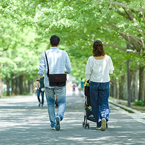 VALICLUD Bolsa carteiro masculina vintage de lona, Preto