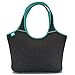 Nordic By Nature - Everyday Shoulder Tote - Extra Large Lunch Bag for Women - Collapsible Lunch Bag - Insulated Neoprene Shoulder Bag - Washable -Travel Friendly Purse (Dark Grey/Lagoon)