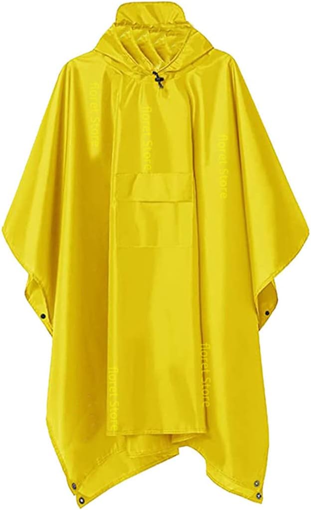 3 In1hooded Rain Poncho Waterproof Raincoat Jacket For Adults, Outdoor Tent Mat Poncho