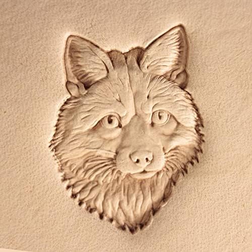DandS ltd Leather Stamp Tool, Fox, Professional Steel Craft Tool for Leatherworking, Embossing, Carving & Stamping Leather Projects, Belts, Wallets & DIY Projects Compatible with Mallet #493