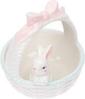 Vista 1 de Cabilock Muñeco de conejo Tazón de frutas de cerámica Cesta de caramelo de conejito Plato de conejo de porcelana Plato de artículos pequeños Plato