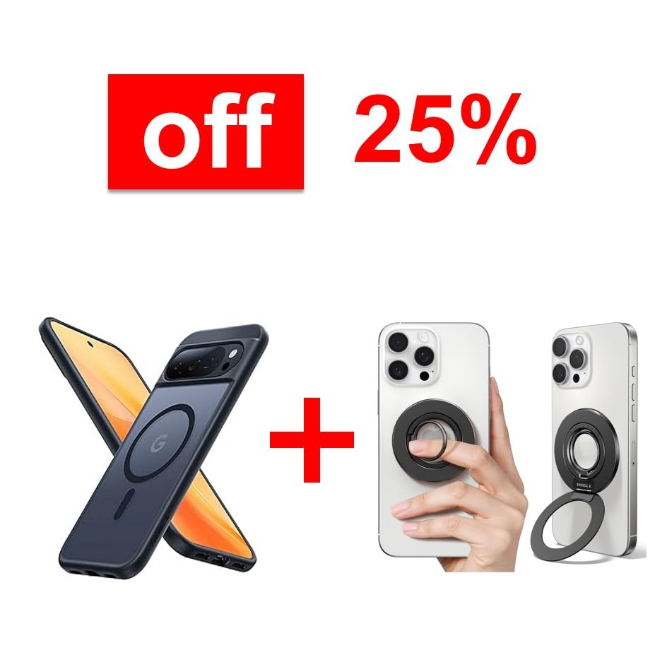 TORRAS Magnetic Phone Grip Ring Holder Kickstand & Case Magnetic