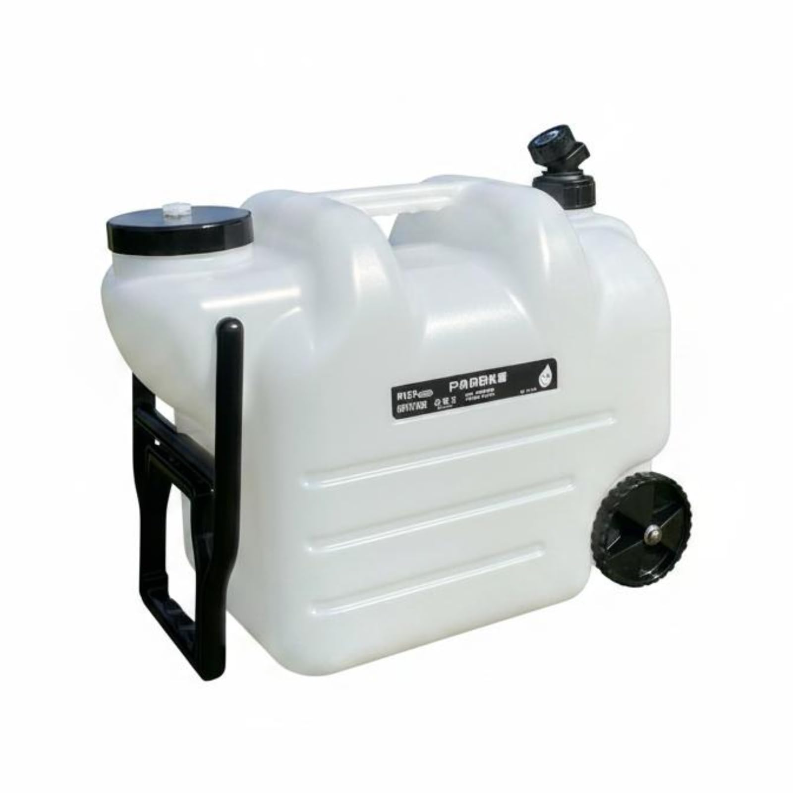 Contenedor de Agua Portátil Bidón Grande con Ruedas y Grifo Tanque Polietileno Fácil Transporte Barril de Agua Adecuado para Camping Viajes Picnic Almacenaje Exterior, Negro