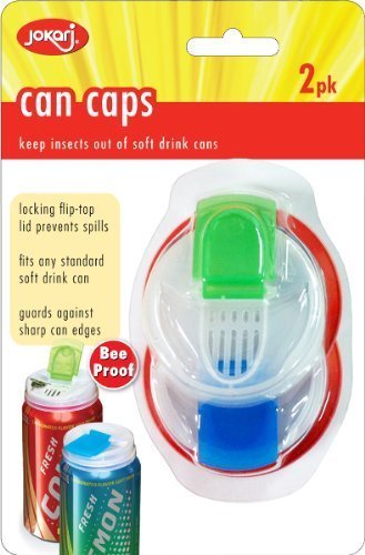 Jokari Beverage Deluxe Can Caps 2 Pack Soda pop Lids - KEEPS INSECTS OUT OF your Drink,Colors/Styles May Vary, 4 Pack