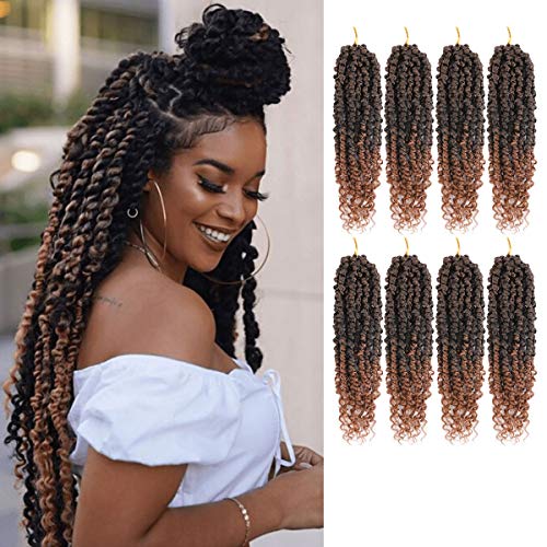 Passion Twist Hair - 8 Packs 10 Inch Passion Twist Crochet Hair For Black Women, Crochet Pretwisted Curly Hair Passion Twists Synthetic Braiding Hair Extensions (10 Inch 8 Packs, T30)