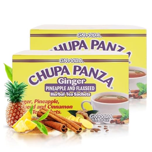 Tea CHUPA Panza, Tea Based ONGINGER Root, PINNEAPPLE, Flaxseed & Cinnamon (30 Tea Bags/0.10 oz Each) - SET OF 2