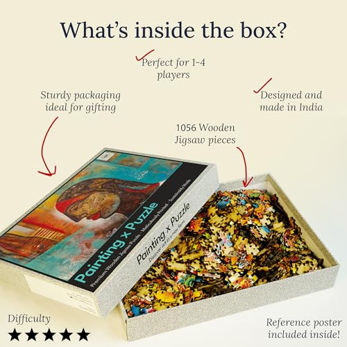 Image of 91 Knots | The Sindoor(सिंदूर) Lady, 1000 Pieces Premium Wooden Jigsaw Puzzle for Adults and Kids 12+ Years | Painting Puzzle with Unique Cuts for Gifting for Adults | Games for Focus and Memory