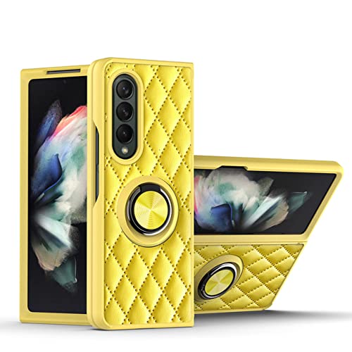 Coque en cuir Samsung Z Fold 3 5G chic avec anneau support