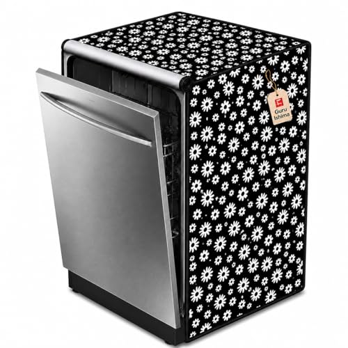 Image of Waterproof Dishwasher Cover for 12 to 15 Place Setting | Suitable with Bosch, LG, IFB, Hafele, Faber & More | Dustproof Appliance Protector Zip Cover Universal Fit-(63X63X88cms Design 5)