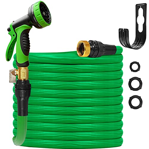 Garden Hose 100ft Expandable Hose with 10-Function Nozzle Sprayer, Lightweight and Flexible Hose with 3/4" Solid Brass Fittings, High Strength, RV, Marine, and Camper Hose, Easy to Use and Store Garden Hose 100ft Expandable Hose with 10-Function Nozzle Sprayer, Lightweight and Flexible Hose with 3/4" Solid Brass Fittings, High Strength, RV, Marine, and Camper Hose, Easy to Use and Store