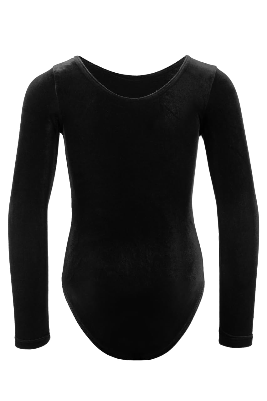 Justaucorps à manches longues - Justaucorps de gymnastique pour fille - En velours avec effet scintillant (plaquettes pailletées) pour la gymnastique et la gymnastique - Fabriqué en Allemagne