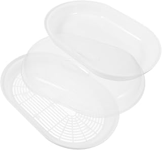 LIFKOME Microwave Steamer for Vegetables Fish Meat Steamed Fish Plate Steamer Safe Light Easy to Clean