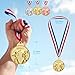 Joogee 12 Pcs Gold/Silver/Bronze Medals, Player/Student Baseball Medals Universal Metal Reward Medal with Neck Ribbon for Baseball Competition/Sports