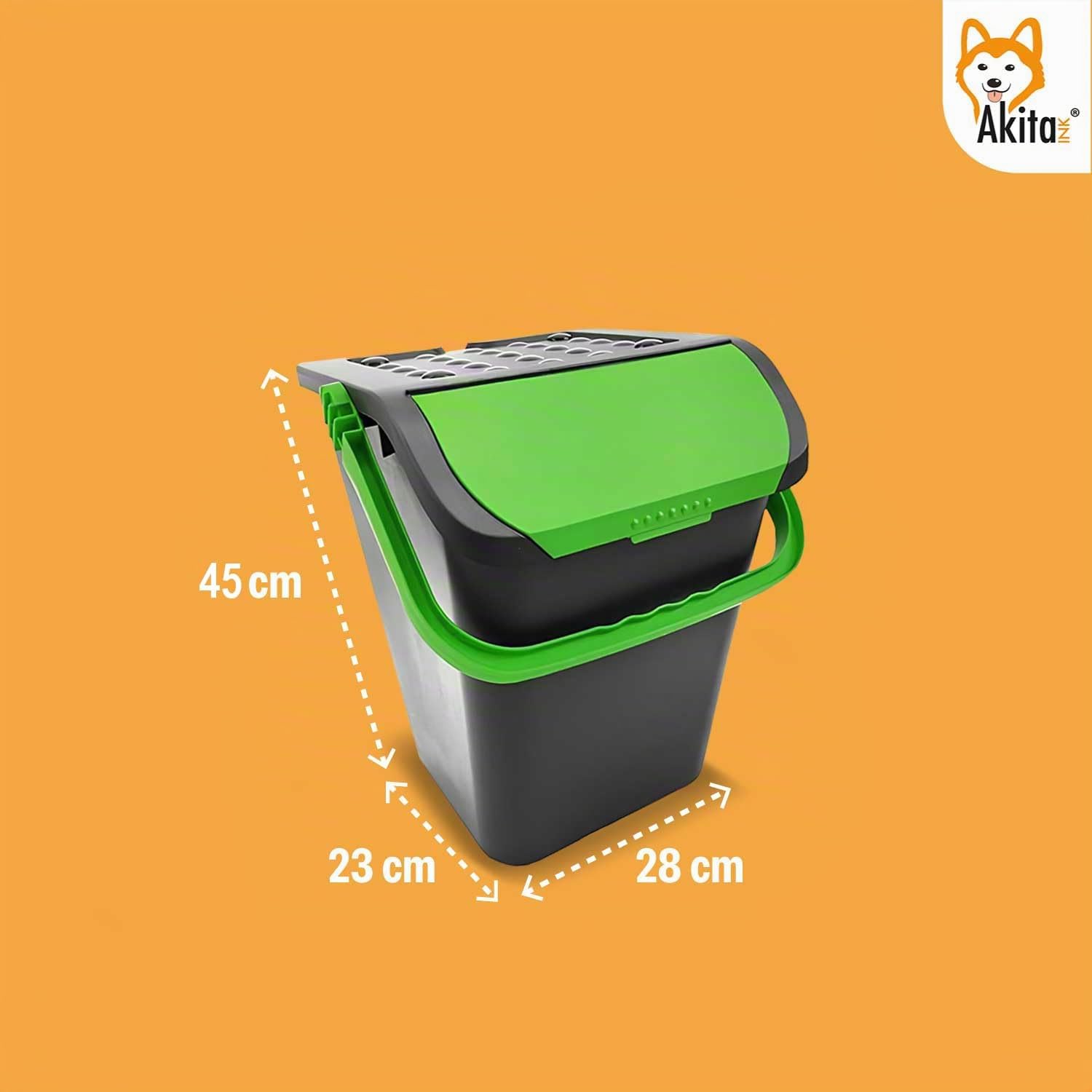 AKITAInk - Set 3 Pattumiere da 35 Litri Differenziate AKIPATPOP3 Cestini e Bidoni Componibili per Interni ed Esterni con Manici Resistenti, Impilabili e Design Ecologic Made in Italy