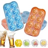 Ice Cube Tray with Lid 2 Pack for freezer 16 Pcs Ice Icosahedron 4.5cm Large Ice Cube Mold Maker Eas