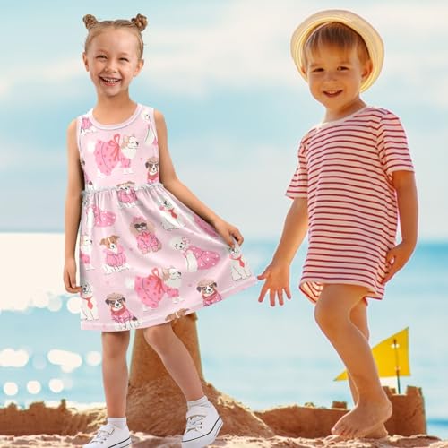 Girl's Sleeveless A-Line Swing Summer Beach Dress for 2-9 Years4