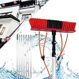 Genérico Pértiga telescópica para limpiacristales de 7 m con alimentación de Agua, Ideal para Limpiar Cristales Altos en Interiores y Exteriores. Equipo eficiente para un Brillo sin Vetas.