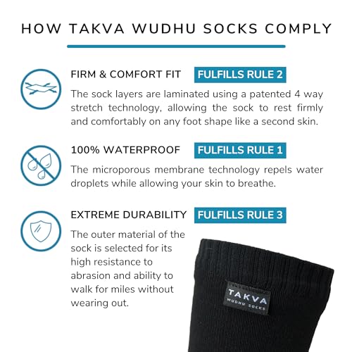 TAKVA Wudhu Socks | Bamboo Rayon Breathable Waterproof Socks Suitable for Various Outdoor Activities (Unisex)3