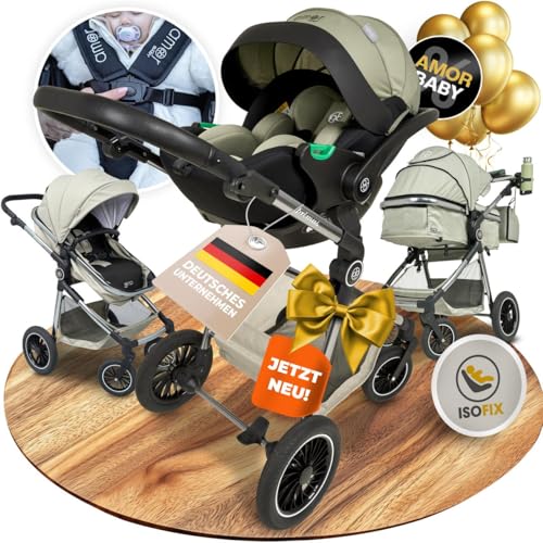 Kinderwagen 3 in 1 [Babywagen & Autositz] mit Babyschale...