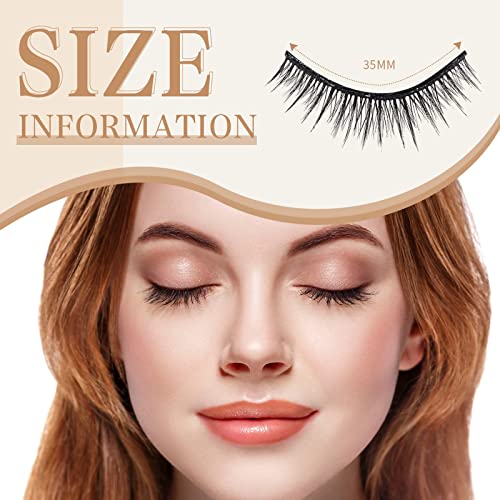 Nuogo 24 Pairs Reusable Self Adhesive Eyelashes No Glue Or Eyeliner Needed False Eyelashes Natural Look Easy To Apply Eye Lashes With Fake Eyelash Extension Applicator Tool, Black #TOP1