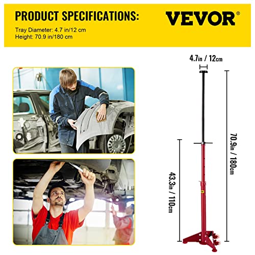 Bestauto Underhoist Stand 3/4 Ton Capacity Pole Jack Heavy Duty Jack Stand Car Support Jack Lifting From 1.1 M To 1.8 M, Triangular Base, Two Wheels, Easy Adjustment, Automotive Support, Red #TOP6