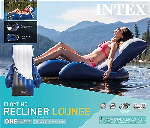 INTEX POLTRONA LOUNGE GALLEGGIANTE INCLINATA GONFIABILE MARE PISCINA 58868