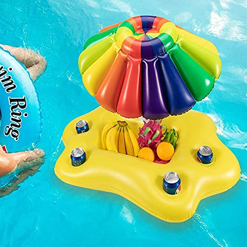 Inflatable Rainbow Cloud Drink Holder Floating Beverage Salad