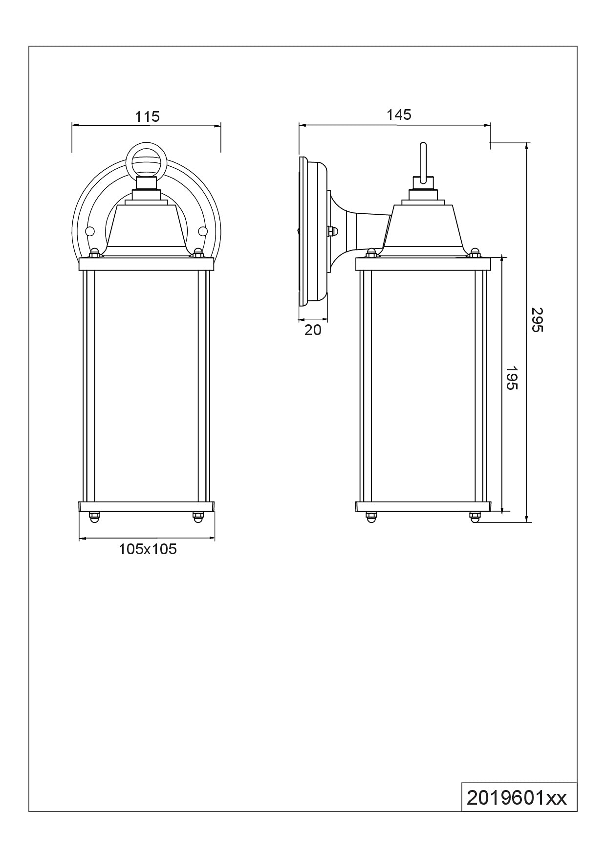 Trio Leuchten Zewnętrzna lampa ścienna Olona 201960142, aluminiowy odlew ciśnieniowy rdzawy, szkło przezroczyste, bez 1 x E27, antracyt
