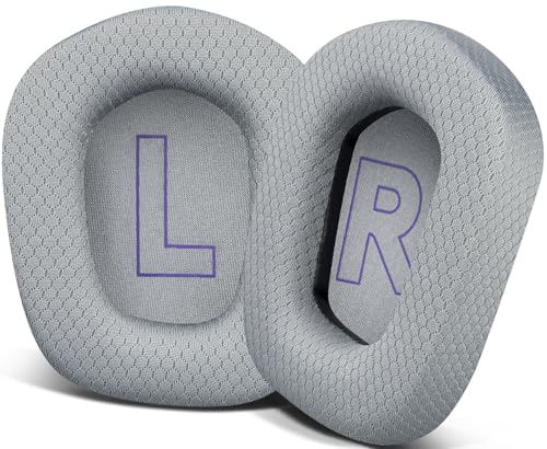 Image of SOULWIT Mesh Fabric Professional Earpads Replacement for Logitech G733 G535 G335 Lightspeed Wireless Gaming Headset, Ear Pads Cushions with Comfort Noise Isolation Foam - Grey