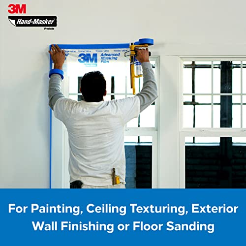 3M Hand Masker Advanced Masking Film, 99 in x 90 ft, Static Cling Keeps Film in Place, Prevents Liquids From Bleeding Through, Flake Resistant, For Indoors & Outdoors Use, 1 Roll (AMF99) by 3M - Image 5