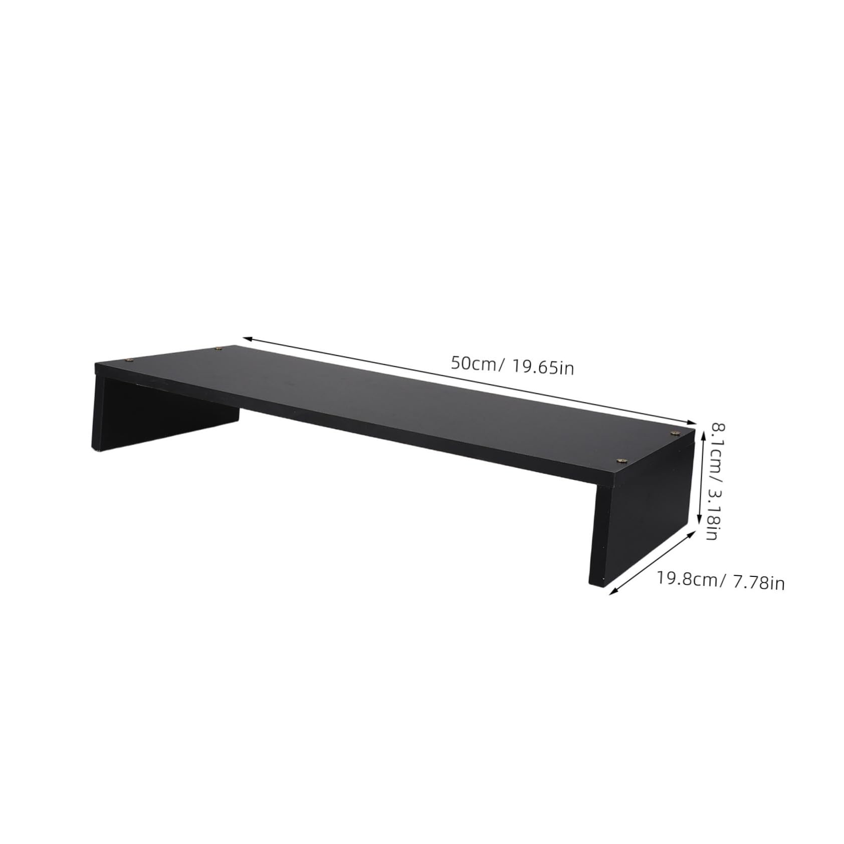 Supporto per Monitor da Scrivania in Legno Nero per Notebook | Rialzo Ergonomico Multifunzione, Stile Minimal e Linee Pulite, per Ufficio e Piano di Lavoro