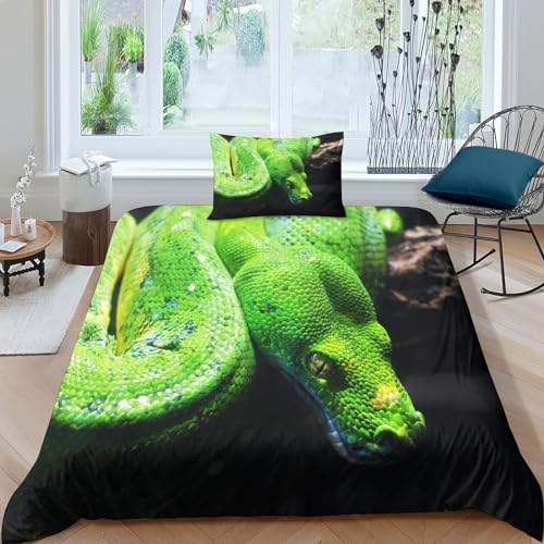 Housse de couette serpent microfibre hypoallergénique lit 1 place - 2