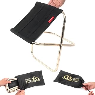 FASSME Banqueta dobrável portátil – Mini acampamento dobrável, pequena banqueta dobrável para viagens, assento leve acampamento pesca com bolsa transporte